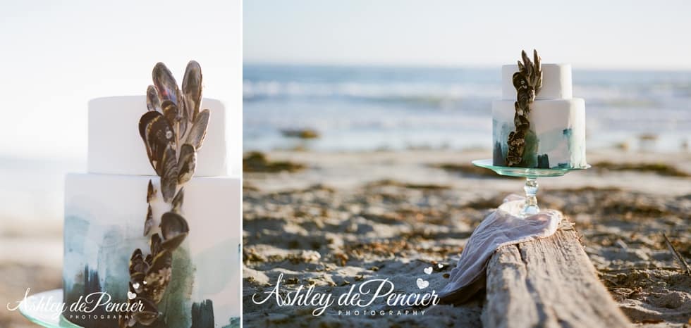 Bride and groom on the beach at sunset