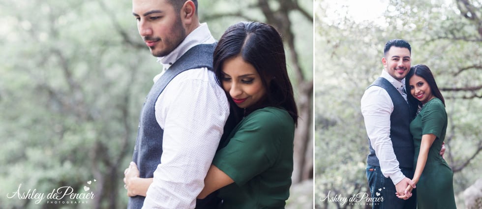 Engaged couple standing together