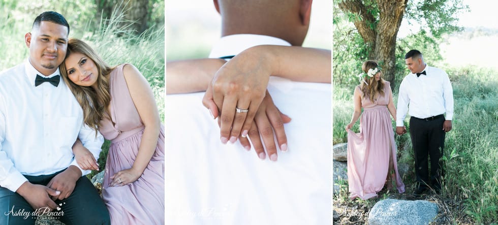 Engagement portrait of a ring