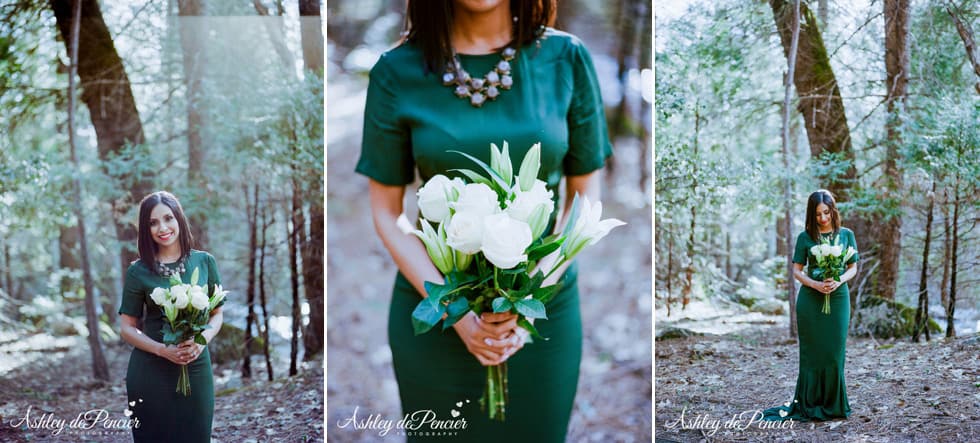 A woman holding a bouquet of flowers