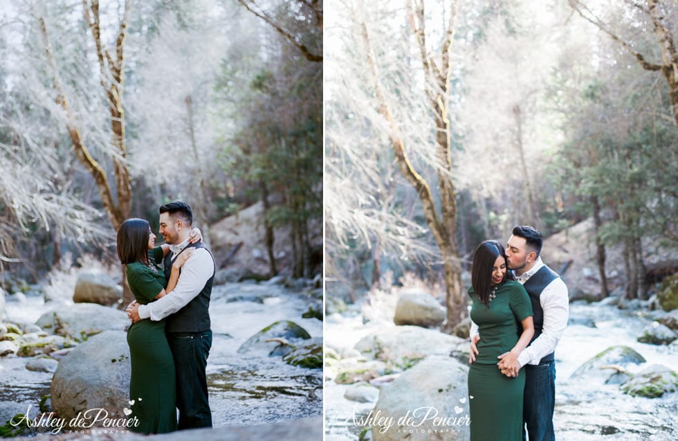 Man and woman standing by a creek