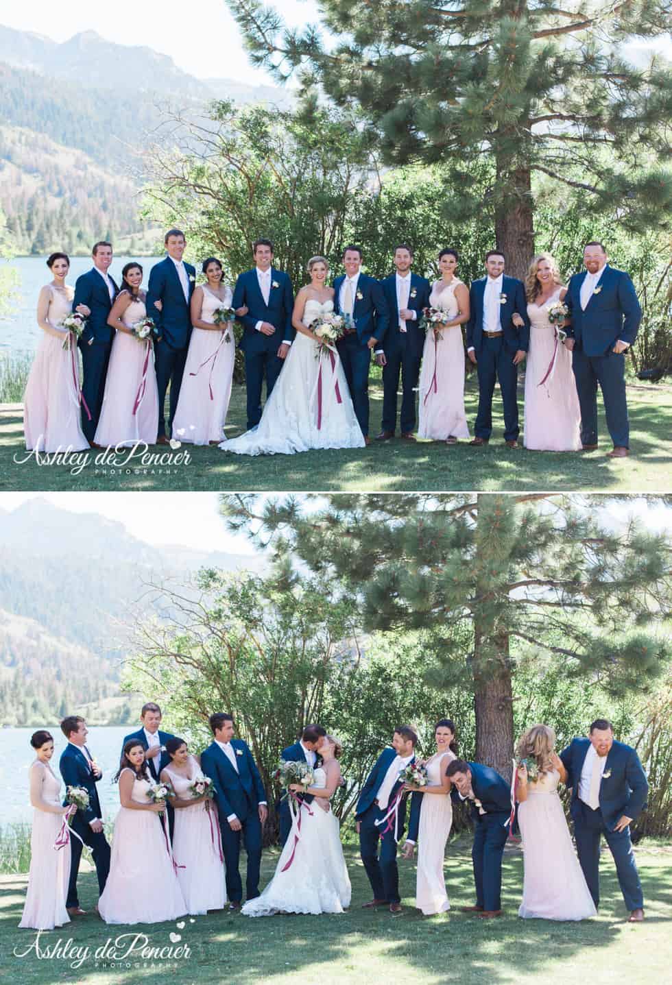 Outdoor bridal party wedding portraits