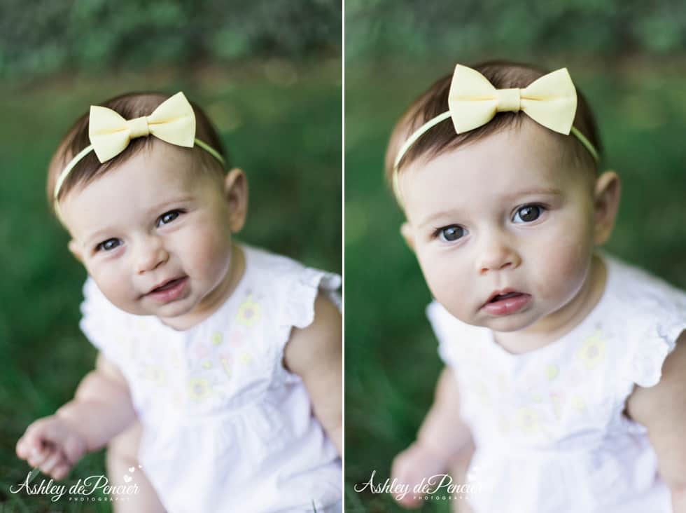 Little girl wearing a yellow bow