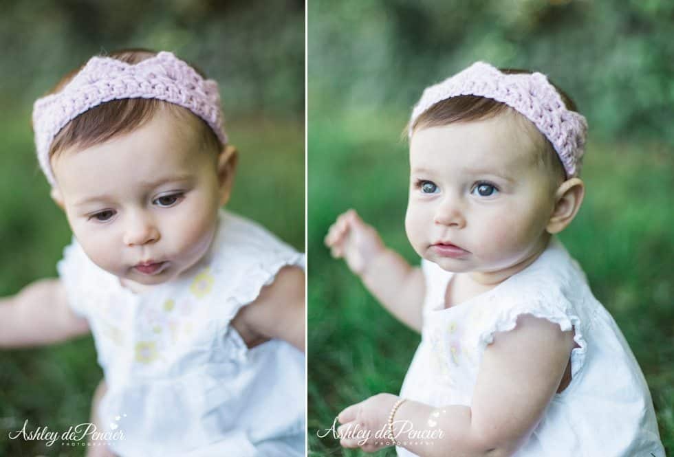 Little girl wearing a pink crown