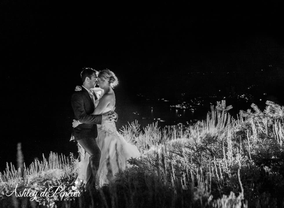 Black and white nighttime portrait