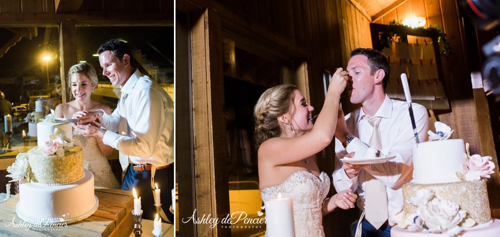 Wedding cake cutting