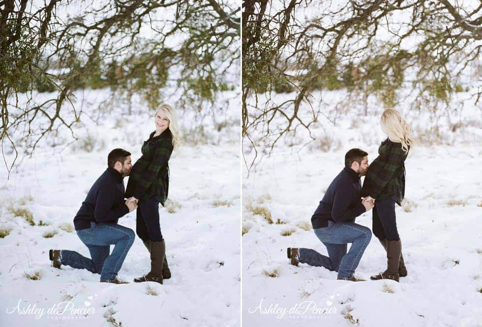 Husband kissing his wife's pregnant belly