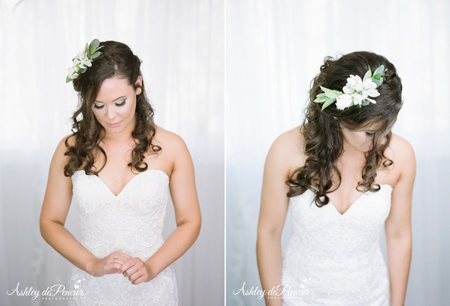 Bride getting ready for her wedding