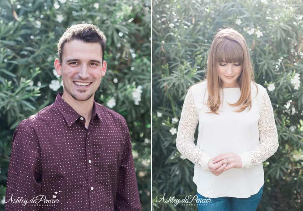 individual portraits of an engaged couple